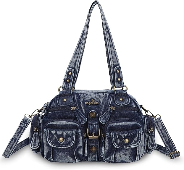 Kiss Hobo Crossbody Purses for Women Shoulder Bag Multipocket Soft Hobo Purses Removable Strap Leather Handbags