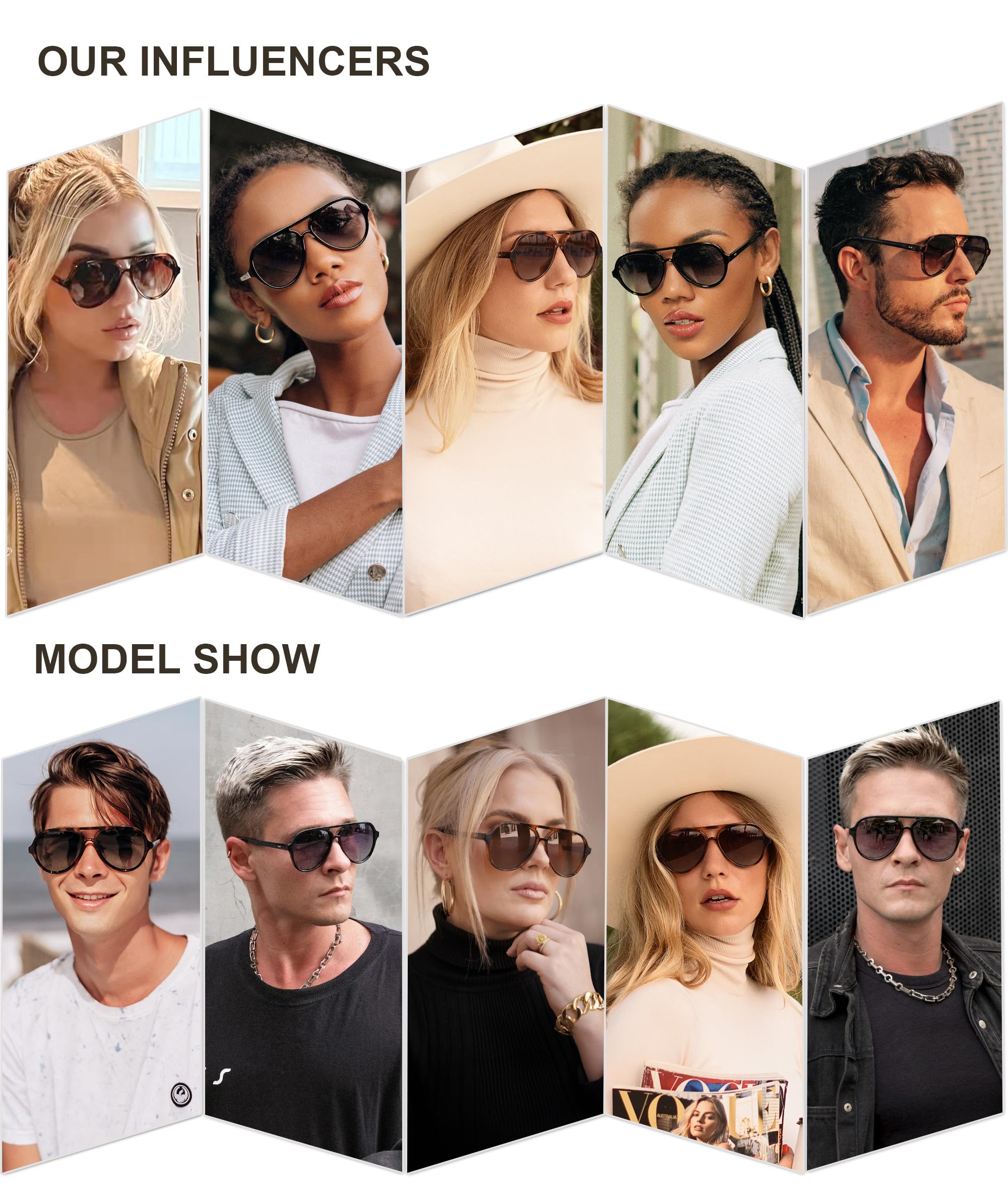 Classic Polarized Aviator Sunglasses for Women Men