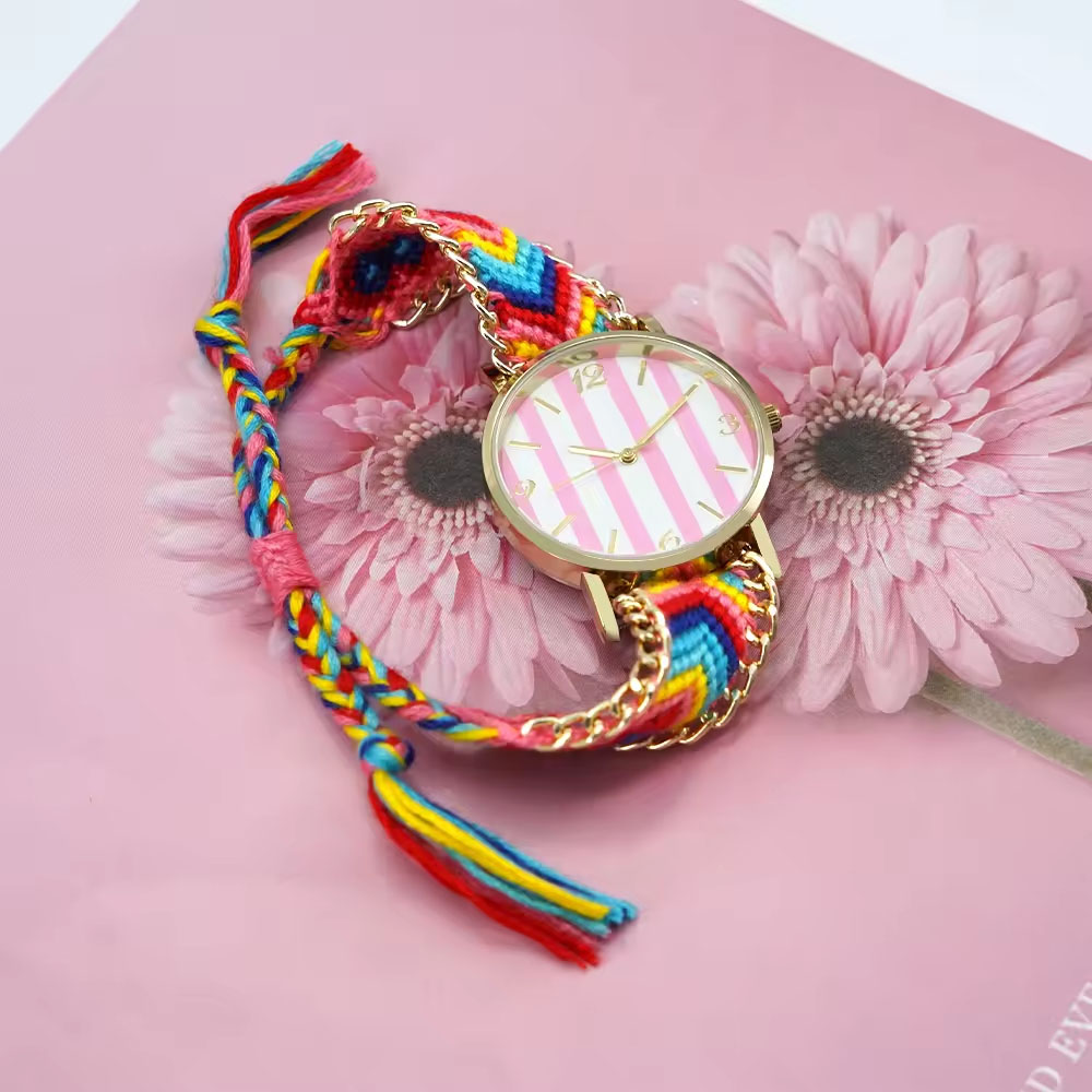 DIY Woven Bracelet Wool Watch Bohemian Style Women's Retro Handmade Watch